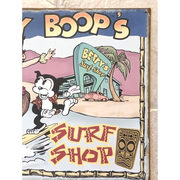 Betty Boop Surf Shop Tiki Retro Tin Sign Animation Rustic Metal 12 x 15-in NEW - Picture 2 of 4